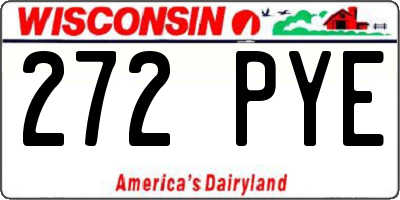WI license plate 272PYE
