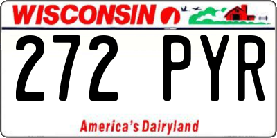 WI license plate 272PYR