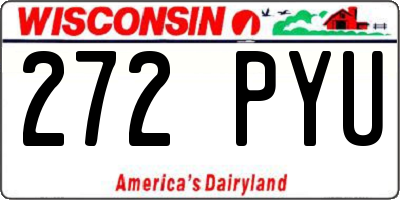 WI license plate 272PYU