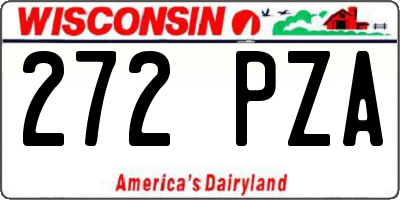 WI license plate 272PZA