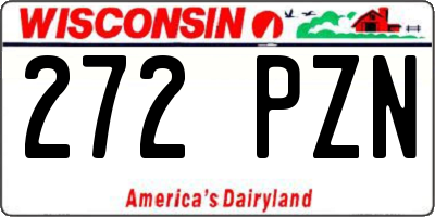 WI license plate 272PZN