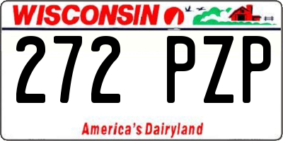WI license plate 272PZP
