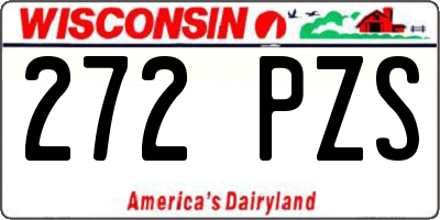WI license plate 272PZS