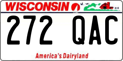 WI license plate 272QAC