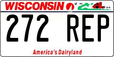 WI license plate 272REP