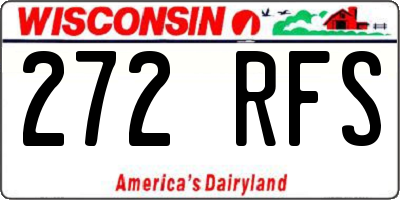 WI license plate 272RFS