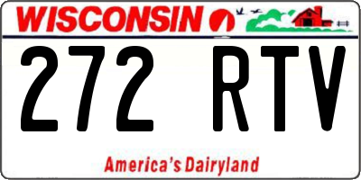WI license plate 272RTV