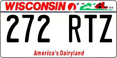 WI license plate 272RTZ