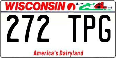 WI license plate 272TPG