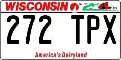 WI license plate 272TPX