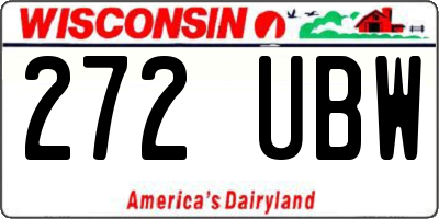 WI license plate 272UBW