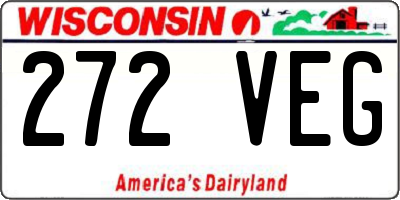 WI license plate 272VEG