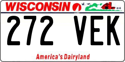 WI license plate 272VEK