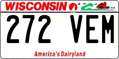 WI license plate 272VEM