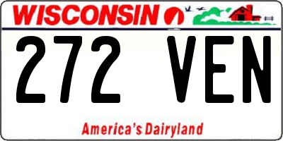 WI license plate 272VEN