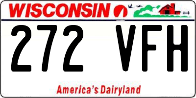 WI license plate 272VFH