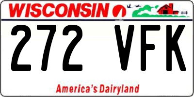 WI license plate 272VFK