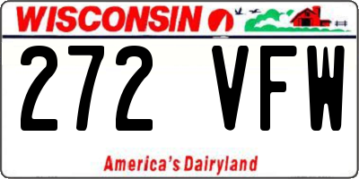 WI license plate 272VFW