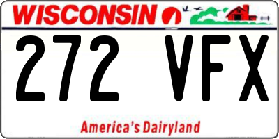 WI license plate 272VFX