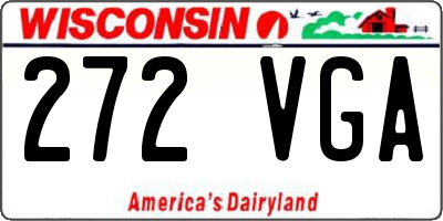 WI license plate 272VGA