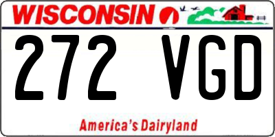 WI license plate 272VGD