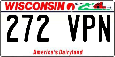 WI license plate 272VPN