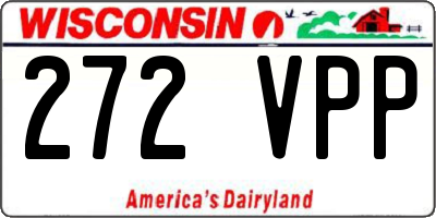 WI license plate 272VPP