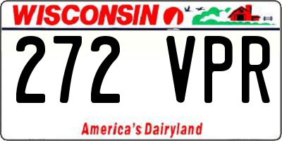 WI license plate 272VPR