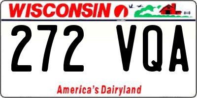 WI license plate 272VQA