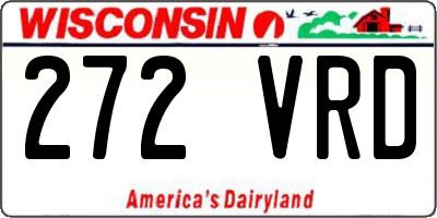 WI license plate 272VRD
