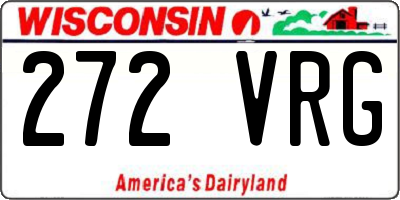WI license plate 272VRG