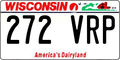 WI license plate 272VRP