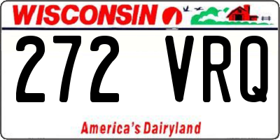 WI license plate 272VRQ