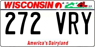 WI license plate 272VRY