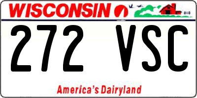 WI license plate 272VSC