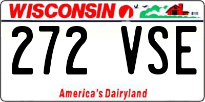 WI license plate 272VSE