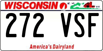 WI license plate 272VSF