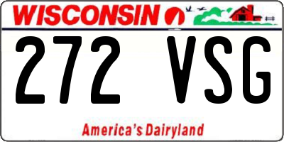 WI license plate 272VSG