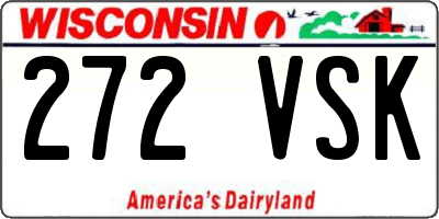 WI license plate 272VSK