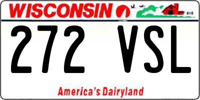 WI license plate 272VSL