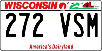 WI license plate 272VSM
