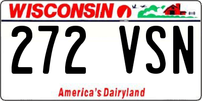 WI license plate 272VSN