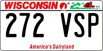 WI license plate 272VSP