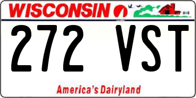 WI license plate 272VST