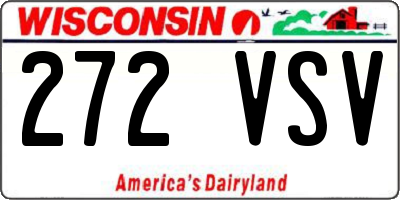 WI license plate 272VSV