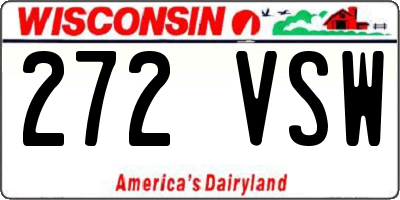 WI license plate 272VSW