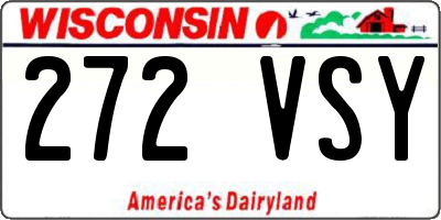 WI license plate 272VSY