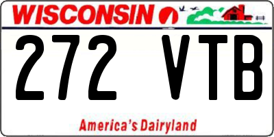 WI license plate 272VTB