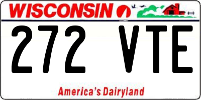 WI license plate 272VTE