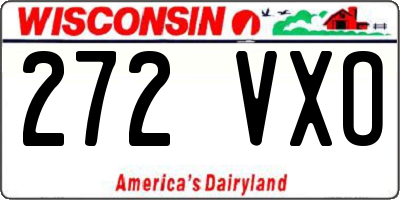 WI license plate 272VXO